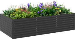 Outsunny Jardinieră ridicată galvanizată rectagulară pentru exterior, fund deschis, 240 x 120 x 60cm, Gri | Aosom Romania (84H-209V02CG)