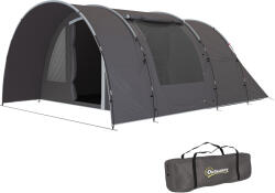 Outsunny Cort de camping cu terasă pentru 4 până la 6 persoane ușor ventilat impermeabil 5 000 mm montare ușoară sac de transport gri | Aosom Romania (A20-457V00CG) Cort
