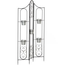 Outsunny Suport Compact pentru Plante, 5 Ghivece Incluse, Ideal pentru Spații Mici, Negru | Aosom Romania (845-571)