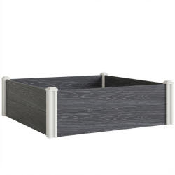 Outsunny Pat Înălțat de Grădină din Vinil, 102x102x33 cm, Kit Modular cu Picioare Interconectabile și Fund Deschis, Jardinieră pentru Flori, Ierburi și Legume, Gri Închis | Aosom Romania (84H-496V01CG)