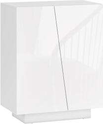 HOMCOM Dulap Multifuncțional cu 3 Nivele, Design Modern din PA Alb, Poliță Reglabilă, Bază Înălțată, 70x40x88 cm | Aosom Romania (838-372V00WT) Comoda
