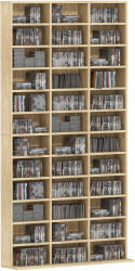 HOMCOM Depozite pentru CD-uri și DVD-uri, bibliotecă de depozitare 1116 CD-uri/528 DVD-uri, 36 compartimente și rafturi reglabile, chenar | Aosom Romania (836-014V00AK)