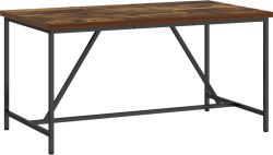 HomCom Masă Dreptunghiulară pentru 6 Persoane în Stil Industrial cu Picioare Reglabile din Lemn și Oțel, 150x80x75 cm, Maro | Aosom Romania (83A-169V00RB)