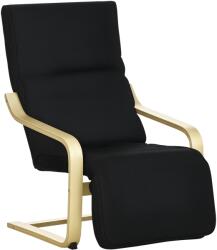 HOMCOM Fotoliu Relaxant Confort si Relaxare cu Cotier reglabil detasabil 94 x 66, 5 x 100 cm Lemn Masiv Negru | Aosom Romania (833-132V00BK)