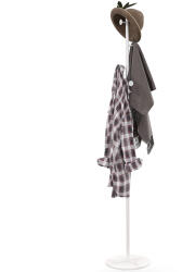 HOMCOM Cuier Vertical Autoportant cu 6 Cârlige Disc și Bază din Ardezie, Ø32x171 cm, Alb Elegant pentru Organizare | Aosom România (837-508V00WT)
