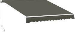 Outsunny Copertină Pliabilă pentru Exterior, Copertină Tip Roll-Up cu Deschidere Manivelă, 350x250 cm, Gri | Aosom Romania (840-174V00GY)