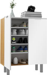 HomCom Dulap pentru Pantofi, Dulap pentru Pantofi cu Rafturi Reglabile și Închidere Moale, 76x33.5x95 cm, Alb Lucios | Aosom Romania (837-472V81WT) Pantofar