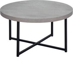 HomCom Masă de cafea rotundă cu efect beton ceruit din lemn și metal, Ø 80 x 45 cm, suport încrucișat | Aosom Romania (839-147GY) Masa de cafea