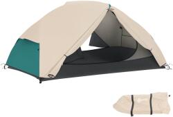Outsunny Cort de Camping pentru 2 Persoane cu 2 Uși, 2 Ferestre cu Plasă și Geantă de Transport, 280x225x110 cm, Bej | Aosom Romania (A20-480V00BG) Cort