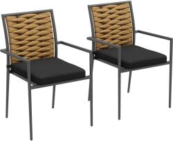Outsunny scaune de grădină, scaune de exterior și terasă, rezistente la intemperii, design modern, 57x58x87 cm | Aosom Romania (84G-325V00BK)