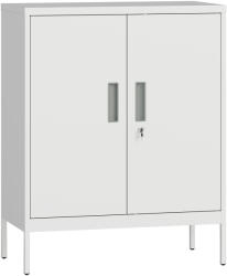 HOMCOM Dulap de Birou din Oțel cu 2 Rafturi Reglabile cu Sistem de Încuiere și 2 Chei, 80x40x100 cm, Alb | Aosom Romania (924-123V01WT) Comoda