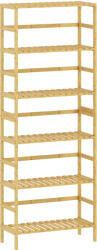 HOMCOM Raft de bambus cu 6 niveluri, cu rafturi reglabile, 60x26x161 cm | Aosom Romania (838-597V00ND) Raft