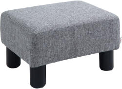 HOMCOM Otoman Stofă, Scaun Dreptunghiular Mic, Căptușit, pentru Living, 40x30x24cm, Gri | Aosom Romania (833-666V70GY)