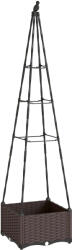Outsunny Jardinieră cu Grilaj Metalic pentru Plante Cățărătoare Ghiveci din PP cu Orificii de Drenaj și Dopuri 40x40x175 cm | Aosom Romania (84H-430V00BK)