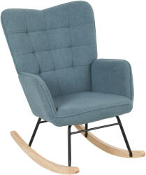 HOMCOM Fotoliu cu leagăn, formă ergonomică, leagăne din lemn solid, până la 120 kg, Albastru deschis | Aosom Romania (839-613V00LB) Balansoar