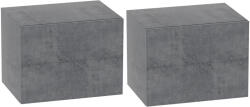 HOMCOM Set de 2 Noptiere Suspendate cu 2 Sertare, 40x29x30 cm, Gri | Aosom Romania (831-962V00GY)