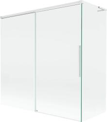 Mexen Rox, L tolóajtós, kétszárnyú kádparaván 160 + 80 x 150 cm, 8 mm-es átlátszó üveg, fehér profil, 8C9L-160-080-20-00 (8C9L-160-080-20-00)