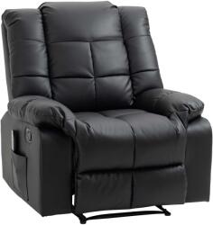 HOMCOM Fotoliu de Relaxare cu Masaj din Piele Artificiala, Fotoliu Ergonomic cu 8 Puncte de Masaj si Rabatabil 165°, Gri | Aosom Romania (700-124V91BK)