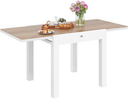 Outsunny Masă de Grădină Extensibilă din Aluminiu cu Blat din PSPC, 80/160x80x75 cm, Alb | Aosom Romania (84G-816V00WT)