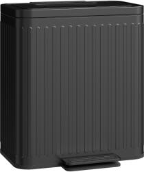 HomCom Coș de gunoi pentru bucătărie, 2 x 20 L compartimente, separare eficientă a deșeurilor, pedală, plastic, metal, Negru | Aosom Romania (851-030V01BK) Cos de gunoi