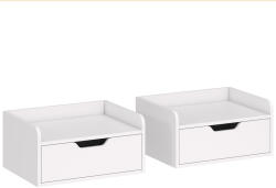 HOMCOM Set de 2 noptiere murale noptiere suspendate sertar poliță aspect lemn dim. 40L x 30l x 19, 5H cm | Aosom Romania (831-629V80WT)