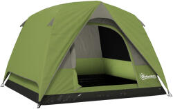 Outsunny Cort de Camping pentru 3 Persoane cu Buzunare și Geantă de Transport, 200x200x135 cm, Verde | Aosom Romania (A20-486V00GN) Cort
