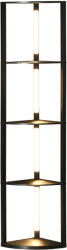 HomCom Lampa de Podea LED cu Rafturi, Lampa Moderna Independenta de Colt pentru Camera de Zi cu Lumina Alba Calda Reglabila, Negru HOMCOM | Aosom Romania (B31-465V90BK)