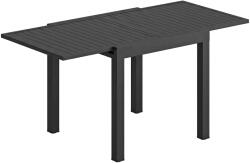 Outsunny Masă de Grădină Extensibilă pentru 4-6 Persoane 80/160x80 cm, Masă de Prânz pentru Exterior din Aluminiu cu Blat Lamelar, pentru Terasă, Balcon, Negru | Aosom Romania (84G-997V00BK)