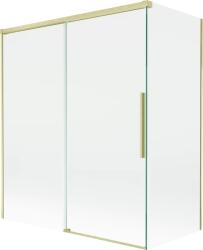 Mexen Rox, kétszárnyú tolóajtós kádparaván 140 + 70 x 150 cm, 8 mm-es átlátszó üveg, matt arany profil, 8C9-140-070-55-00 (8C9-140-070-55-00)