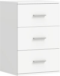 HOMCOM Noptieră pentru Dormitor cu 3 Sertare, Stil Modern din Lemn, Măsuță pentru Canapea, Sufragerie, Living și Dormitor, 40x35x60 cm, Alb | Aosom Romania (83D-160V90WT)