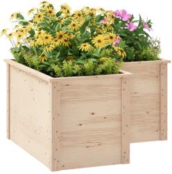 Outsunny Jardinière în formă de L, pat de grădină ridicat, ghiveci de flori cu fund deschis, din lemn 120 x 120 x 62 cm, lemn natural | Aosom Romania (84H-292V00ND)
