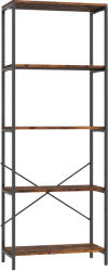 HOMCOM Raft, 5 polițe, metal, suprafață melaminată, maro | Aosom Romania (836-643V00RB) Raft