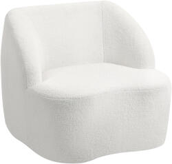 HOMCOM Fotoliu modern cu capitonaj din fleece, fotoliu confortabil pentru sufragerie, dormitor, birou acasă, Crem | Aosom Romania (83B-435V00CW)