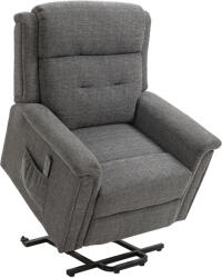 HOMCOM Fotoliu Recliner cu sistem de ridicare, fotoliu reclinabil cu suport pentru picioare integrat, gri | Aosom Romania (713-133V90GY)