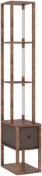 HomCom Lampă de podea LED cu rafturi, intensitate reglabilă, comutator cu picior pentru dormitor, maro rustic | Aosom Romania (B31-551V90RB)