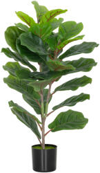 HOMCOM Plantă Artificială Ficus Lyrata Înaltă de 80 cm, Plantă Artificială Realistică pentru Interioare cu Vas, Decorațiune pentru Casă și Birou, Verde | Aosom Romania (83C-056V00GN)