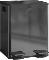 HomCom Coș dublu 2 x 20 L, deschidere cu pedală, ușor de curățat, oțel inoxidabil, plastic, negru | Aosom Romania (851-033V01BK) Cos de gunoi
