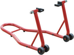 HOMCOM Cavalletto Supporto per Moto Posteriore Con Doppio Tipo di Accessori in Acciaio, Rosso (C30-001)