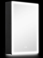 HomCom Dulap cu Oglindă pentru Baie cu Lumini LED și Priză pentru Aparat de Ras, Dulap Suspendat cu Funcție Anti-Ceață, Reglare Luminozitate, 3 Culori, Negru | Aosom Romania (834-790V00BK)