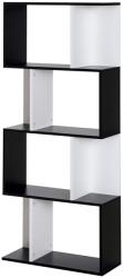 HOMCOM Bibliotecă Rafturi Mobilier Depozitare Design Contemporan în S 4 rafturi 60L x 24l x 148H cm Negru Alb | Aosom Romania (833-451BK) Raft