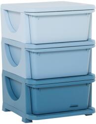 HOMCOM dulap cu 3 sertare din plastic, ideal pentru depozitarea jucăriilor copiilor, 37x37x56.5 cm, capacitate 10 kg/sertar | Aosom Romania (311-023BU)