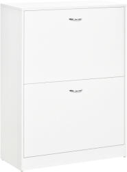 HomCom Dulap pentru pantofi dim. 60L x 24l x 80H cm 2 uși batante Alb | Aosom Romania (833-420WT) Pantofar