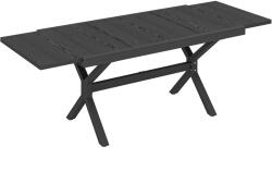 Outsunny Masă de Grădină Extensibilă din Aluminiu Masă de Luat Masa în Aer Liber Efect Lemn 8-10 Persoane 214x85x73cm Gri Antracit | Aosom Romania (84K-094V00CG)