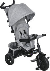 HomCom Triciclu Copii, Bicicleta Copii, Cosulet Spate, Suport pentru Pahar, Acoperis, Metal, Gri | Aosom Romania (370-027V00GY)