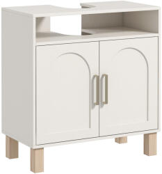HomCom Mobilier baie sub chiuvetă mobilier sub chiuvetă dulap 2 uși cu raft reglabil 60 x 30 x 63 cm alb | Aosom Romania (834-730V00CW)