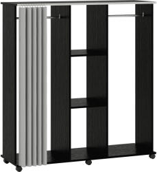 HOMCOM Dulap-penderie mobilier de depozitare mobil cu 6 roți 120L x 40l x 128H cm Negru | Aosom Romania (831-190V03BK) Garderoba