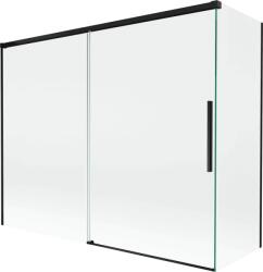 Mexen Rox, kétszárnyú tolóajtós kádparaván 190 + 80 x 150 cm, 8 mm-es átlátszó üveg, matt fekete profil, 8C9-190-080-70-00 (8C9-190-080-70-00)
