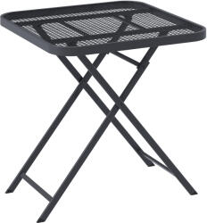 Outsunny Masă de grădină pliabilă 70 x 70 cm, rezistentă la intemperii, masă balcon pliabilă cu design decupat pătrată Negru | Aosom Romania (84G-680V00BK)