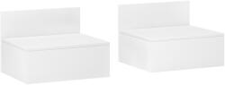 HOMCOM Set de 2 Noptiere Plutitoare Mesillas de Noche pentru Dormitor cu Sertar 43x36, 5x30, 5 cm Alb | Aosom Romania (831-628V80WT)