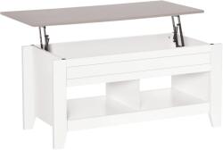 HomCom Masă de cafea cu blat extensibil, masă de salon cu rafturi și compartiment ascuns, 105 x 50 x 49-62, 5 cm pentru salon, dormitor, lemn alb | Aosom Romania (839-135WT) Masa de cafea